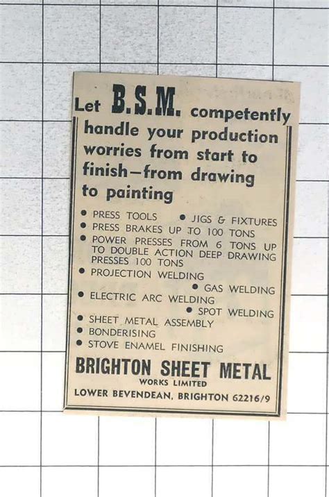 brighton sheet metal ltd|BRIGHTON SHEET METAL LIMITED .